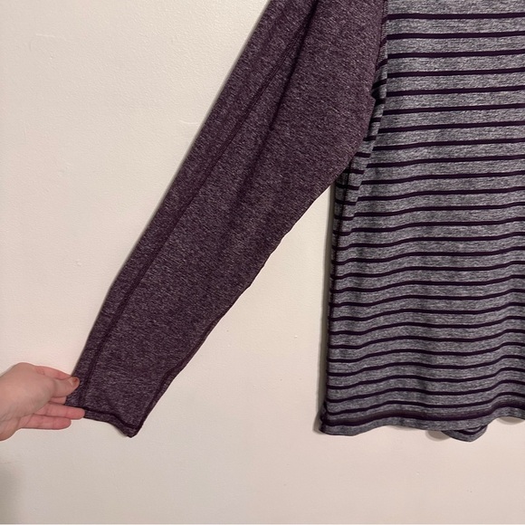 Lululemon Men's Surge 1/4 Zip Striped Pullover Purple Grey Size Large - Picture 4 of 7